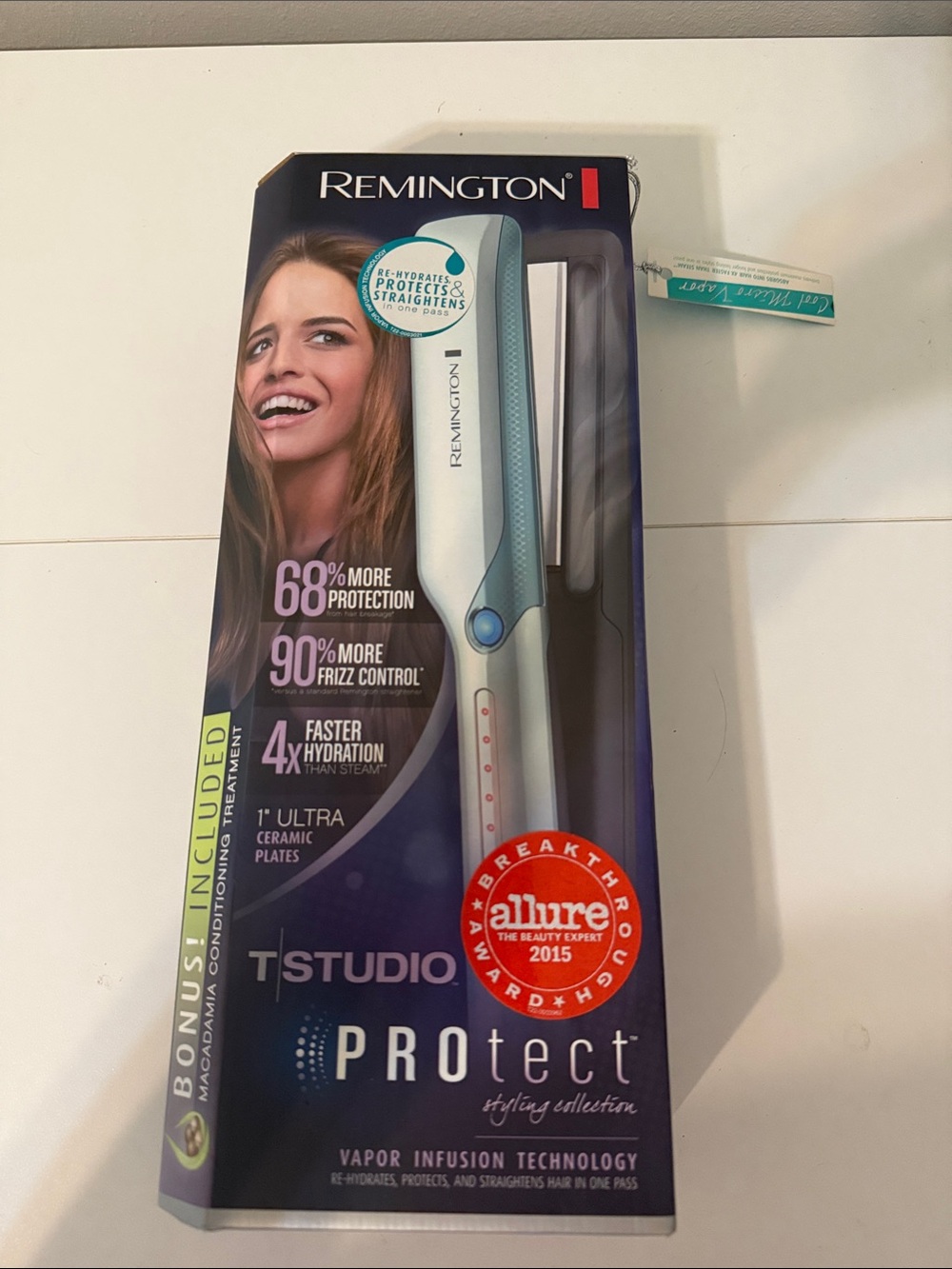 Remington Flat Iron in White and Teal - PROtect T|Studio